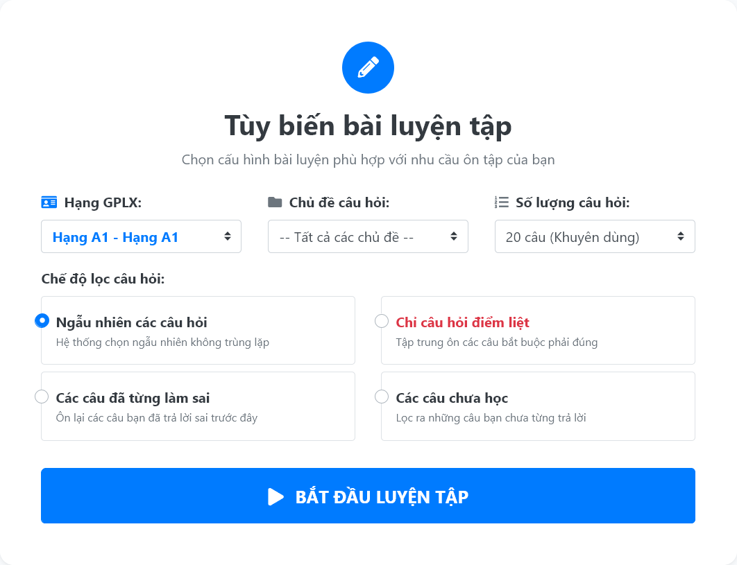 Tùy biến bài luyện